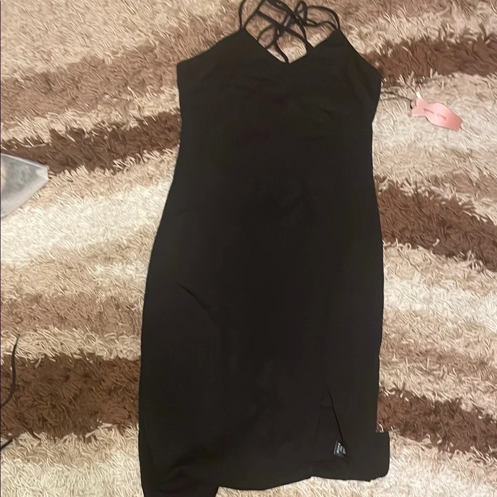 haute monde dress black leather mini dress main image 1